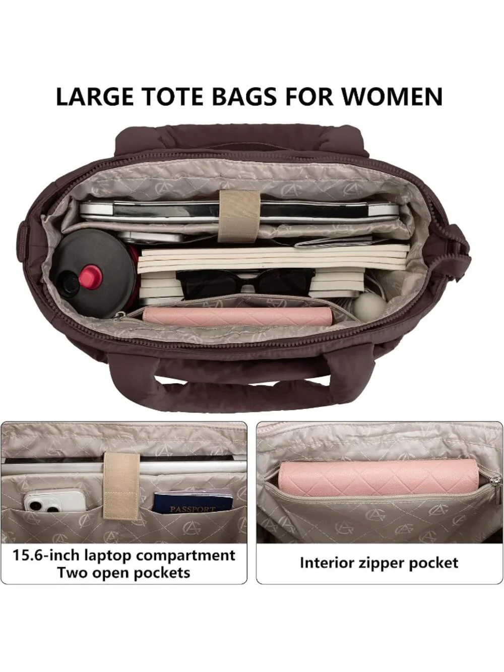 N/A puffer tote